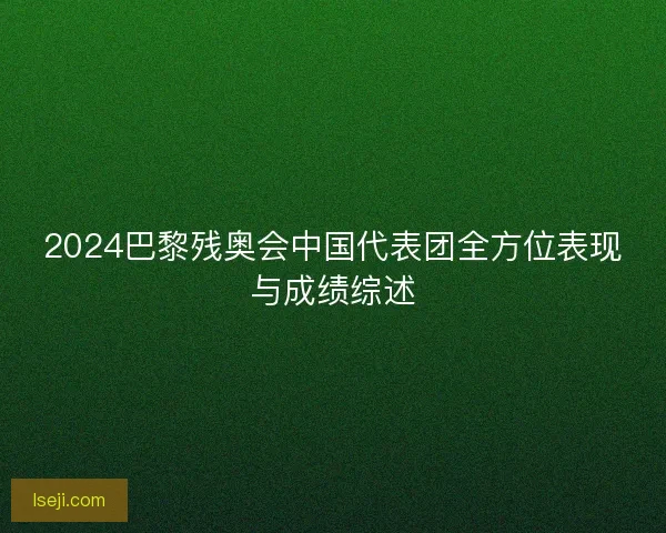 2024巴黎残奥会中国代表团全方位表现与成绩综述